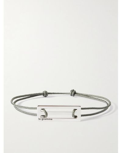 Le Gramme 2.5g Cord And Sterling Silver Bracelet - Natural