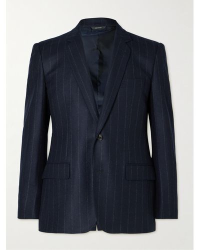 Loro Piana Pinstriped Wish® Virgin Wool And Cashmere-blend Jacket - Blue