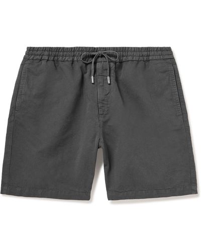 MR P. Straight-leg Cotton And Linen-blend Drawstring Shorts - Gray