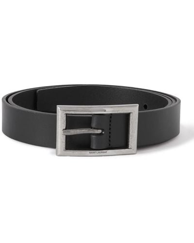 Saint Laurent 3cm Leather Belt - Black