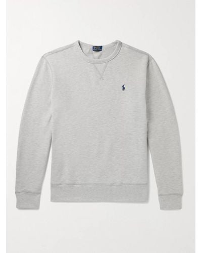 Polo Ralph Lauren Melangé Fleece-back Cotton-blend Jersey Sweatshirt - Grey