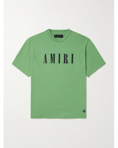 Amiri T-shirt in jersey di cotone con logo - Verde