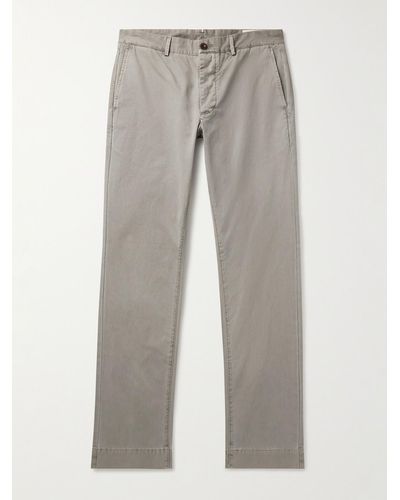Sid Mashburn Field Slim-fit Straight-leg Garment-dyed Cotton-twill Chinos - Grey