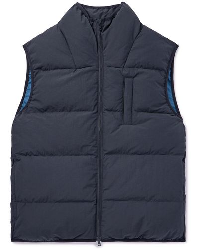 A Kind Of Guise Vinjar Quilted Padded Recycled-shell Gilet - Blue