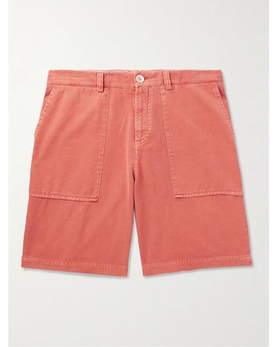 Brunello Cucinelli Straight-leg Cotton-twill Bermuda Shorts - Pink