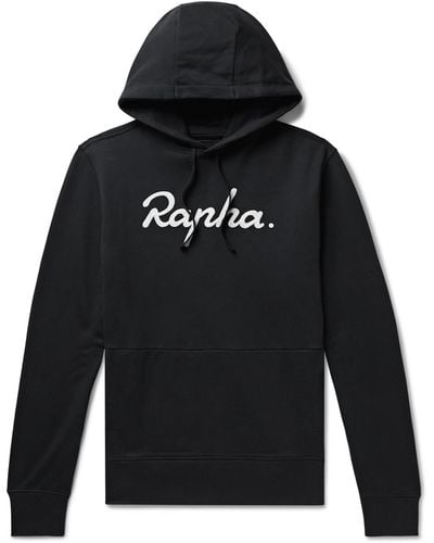 Rapha Logo-embroidered Cotton-jersey Hoodie - Black