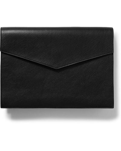 Metier Textured-leather Pouch - Black