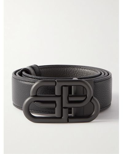 Balenciaga 3.5cm Logo-embellished Full-grain Leather Belt - Black