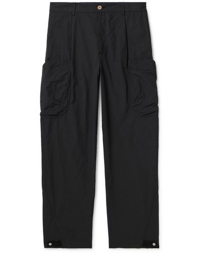 Folk Prism Straight-leg Washed Cotton-poplin Cargo Pants - Black