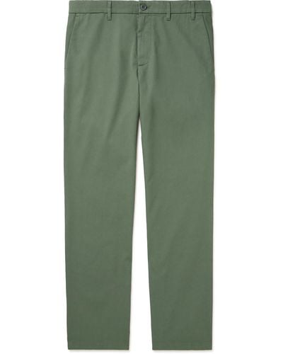 Norse Projects Aros Heavy Straight-leg Organic Cotton-twill Pants - Green