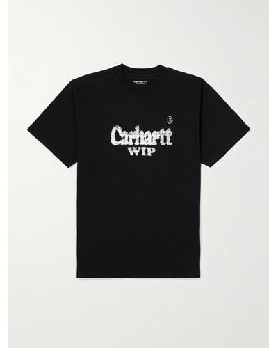 Carhartt Spree Halftone Logo-print Organic Cotton-jersey T-shirt - Black