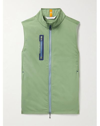 Peter Millar Hyperlight Fuse Panelled Shell And Stretch-jersey Golf Gilet - Green
