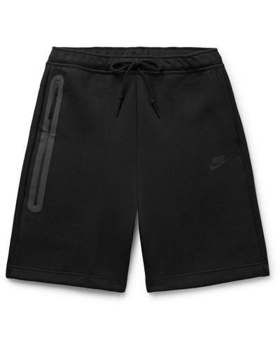 Nike Straight-leg Cotton-blend Tech-fleece Drawstring Shorts - Black