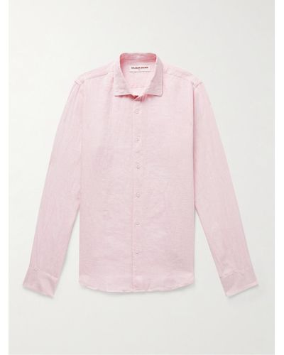 Orlebar Brown Giles Hemd aus Leinen - Pink