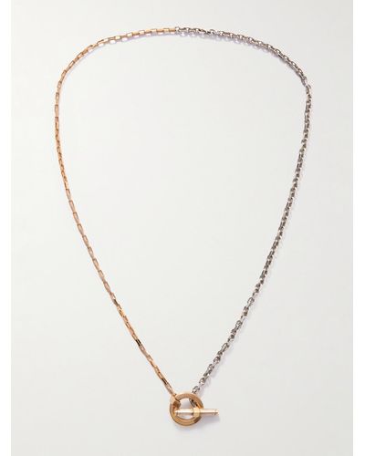 Bottega Veneta Sterling Silver And Gold-plated Necklace - Natural