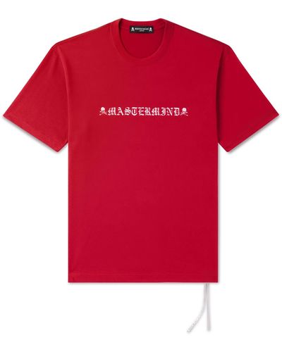 MASTERMIND WORLD Logo-print Cotton-jersey T-shirt - Red