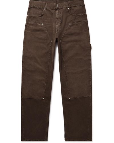 Givenchy Carpenter Straight-leg Cotton-canvas Pants - Brown