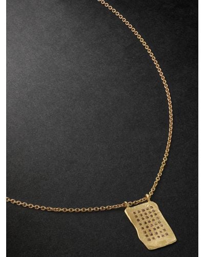 Elhanati Palma Tag Gold Diamond Pendant Necklace - Black