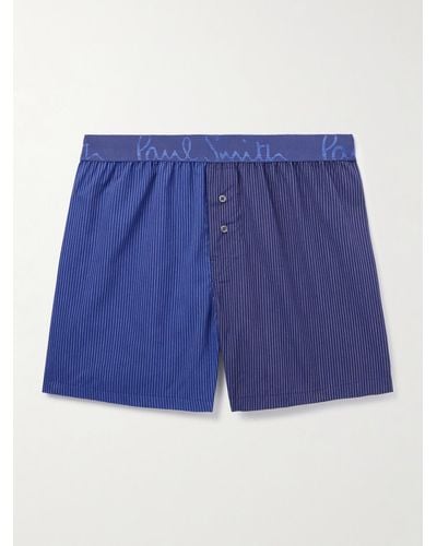Paul Smith Striped Colour-block Jersey Boxer Shorts - Blue
