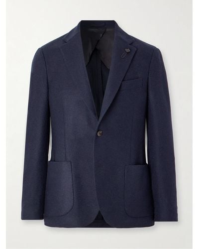 Lardini Slim-fit Wool-blend Twill Blazer - Blue