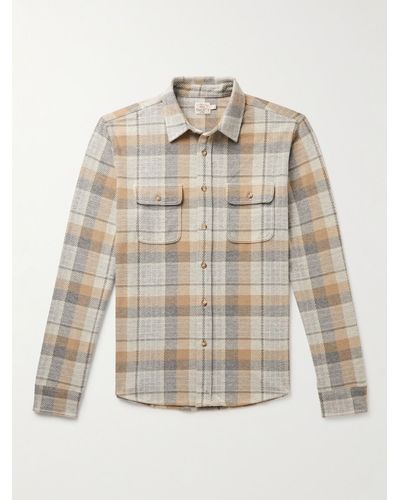 Faherty Legendtm Checked Recycled Knitted Shirt - White