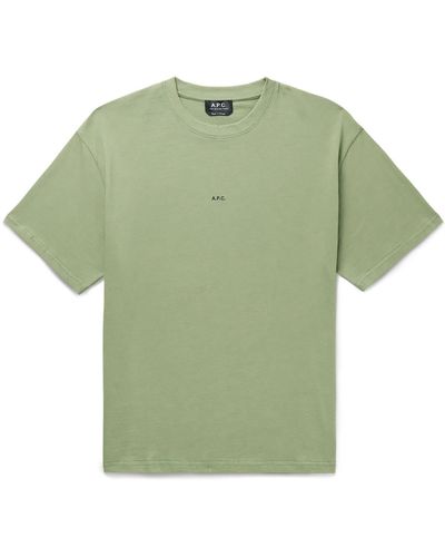 A.P.C. Kyle Logo-print Cotton-jersey T-shirt - Green