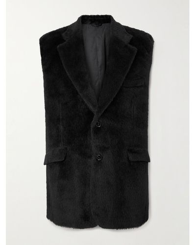 Raf Simons Alpaca And Wool-blend Fleece Vest - Black