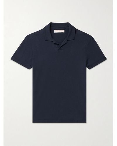 Orlebar Brown Felix Supima Cotton And Modal-blend Jersey Polo Shirt - Blue