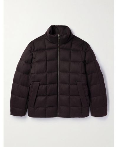 Loro Piana Tuul Suede-trimmed Quilted Cashmere Down Jacket - Black