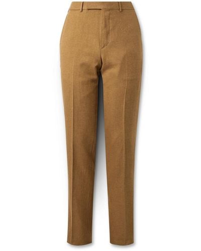 Zegna Straight-leg Linen And Wool-blend Twill Suit Pants - Natural