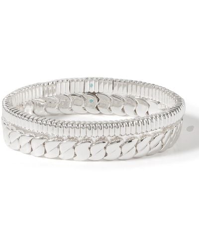 Roxanne Assoulin Set Of Two Silver-tone Beaded Bracelets - White