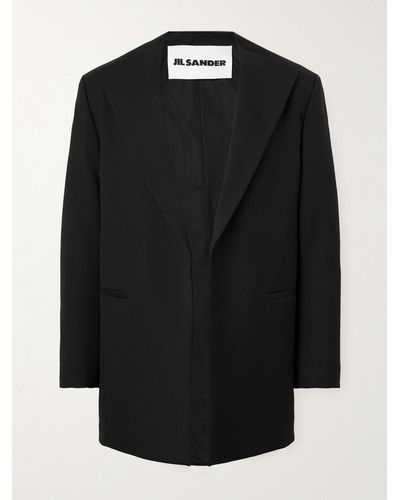 Jil Sander Unstructured Wool-gabardine Suit Jacket - Black