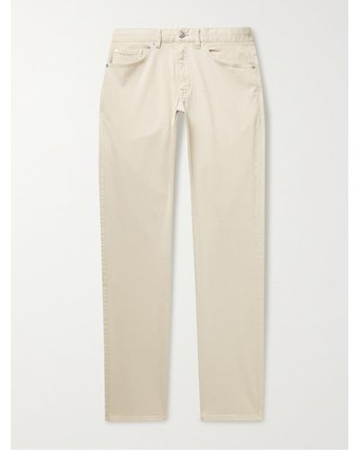 Peter Millar Ultimate Stretch Cotton And Modal-blend Sateen Trousers - Natural