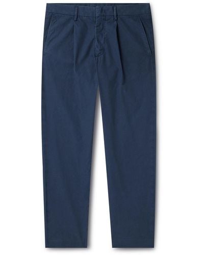 NN07 Frey 1856 Tapered Cotton-blend Twill Pants - Blue
