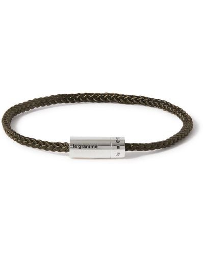 Le Gramme 5g Braided Cord And Sterling Silver Bracelet - Metallic