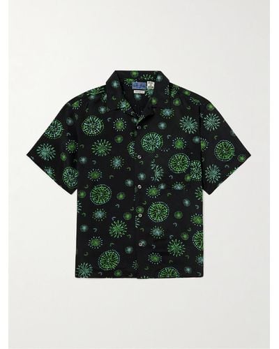 Blue Blue Japan Bedrucktes Hemd aus Webstoff - Grün