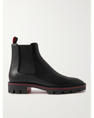 Christian Louboutin Alpinosol Leather Chelsea Boots - Black