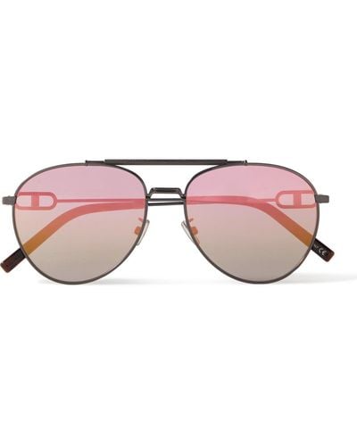 Dior Cd Link R1u Aviator-style Gunmetal-tone Sunglasses - Pink