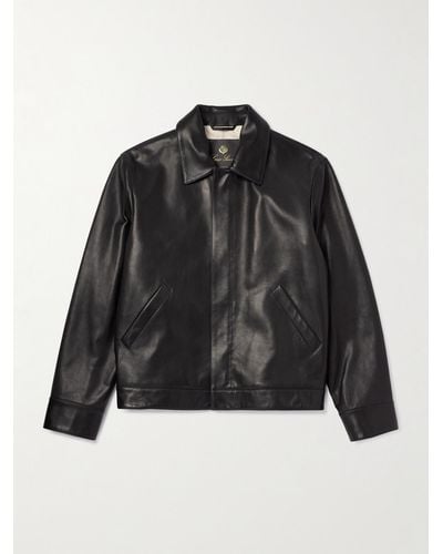 Loro Piana Yabu Full-grain Leather Jacket - Black