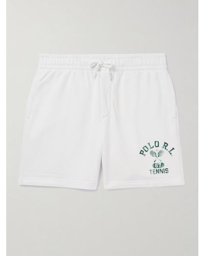 Polo Ralph Lauren Wimbledon Logo-print Cotton-blend Jersey Drawstring Shorts - White