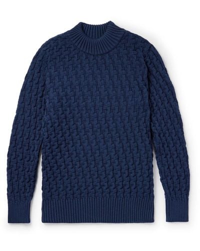 S.N.S. Herning Stark Cable-knit Merino Wool Sweater - Blue