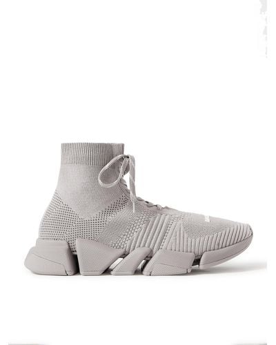 Balenciaga Speed 2.0 Stretch-knit Sneakers - Gray