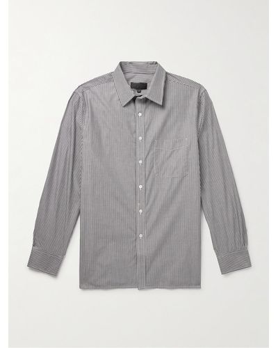 Nili Lotan Finn Striped Cotton-poplin Shirt - Grey