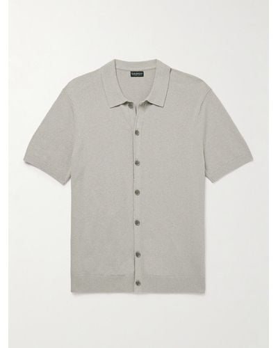 Club Monaco Hemd aus Bouclé aus einer Baumwollmischung - Grau