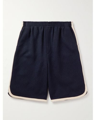 Gucci Gerade geschnittene Shorts aus Frottee aus einer Wollmischung - Blau