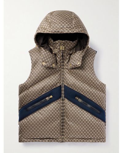 Balmain Vest With Monogram - Brown