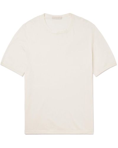 Saman Amel Slim-fit Cotton And Cashmere-blend T-shirt - White