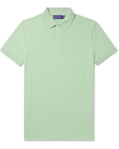 Ralph Lauren Purple Label Logo-embroidered Cotton-piqué Polo Shirt - Green