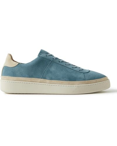 Mulo Two-tone Suede Sneakers - Blue