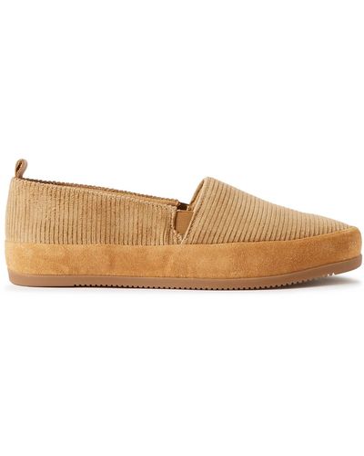 Mulo Cotton-corduroy Slippers - Brown